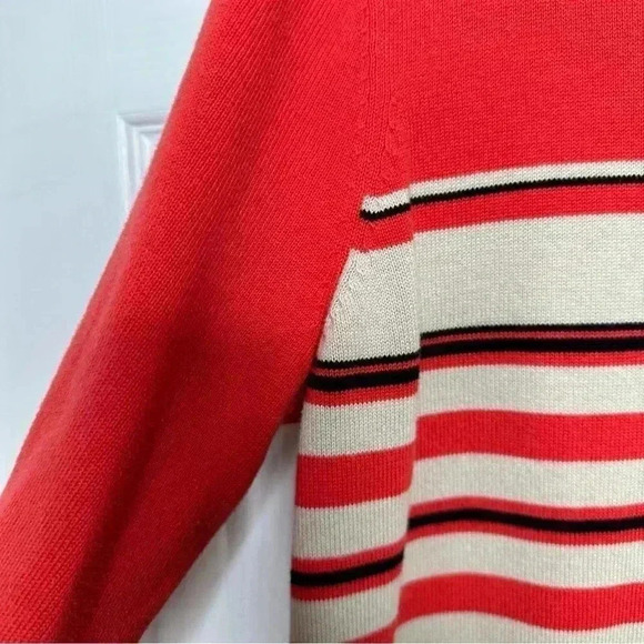Tanjay Pullover Sweater Stripes Orange / Cream / Black Size Large - Picture 3 of 16